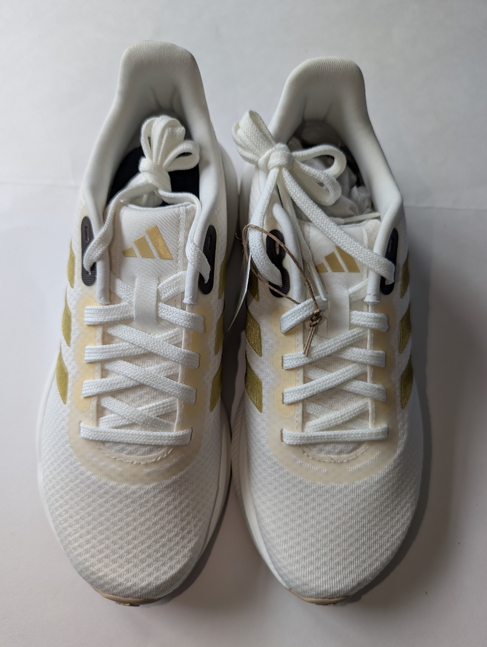 Adidas Runfalcon 3.0 Running Sneakers White Gold Metallic/Beige NWT Womens 8